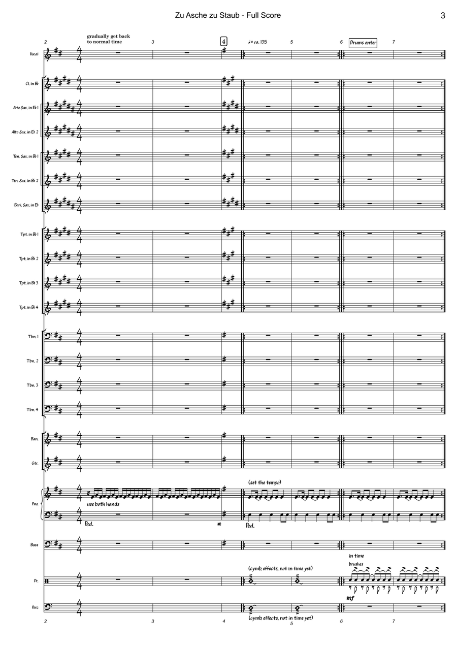 Zu Asche, Zu Staub Jazz Ensemble scores gallery preview page 3