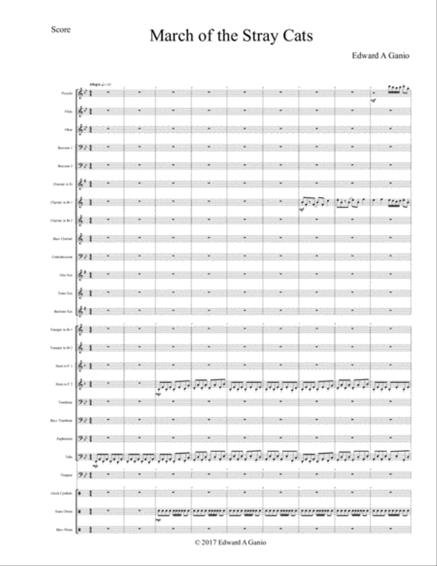 March of the Stray Cats March of the Stray Cats Concert Band scores gallery preview page 1