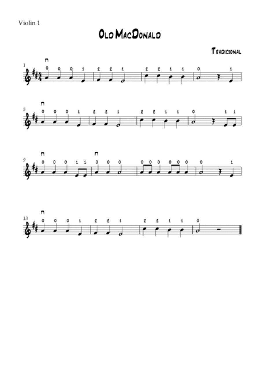 Old MacDonald String Duet scores gallery preview page 2