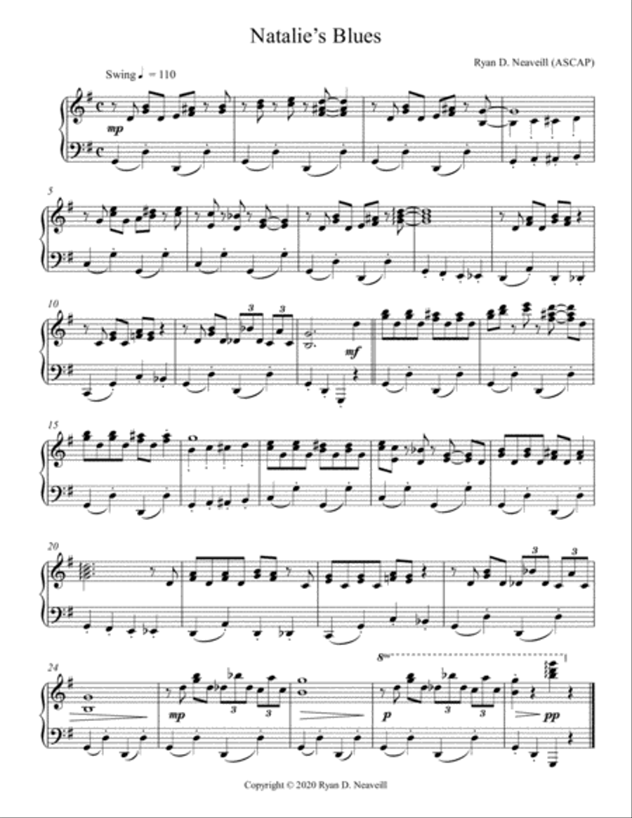 Natalie’s Blues Piano Method scores gallery preview page 1
