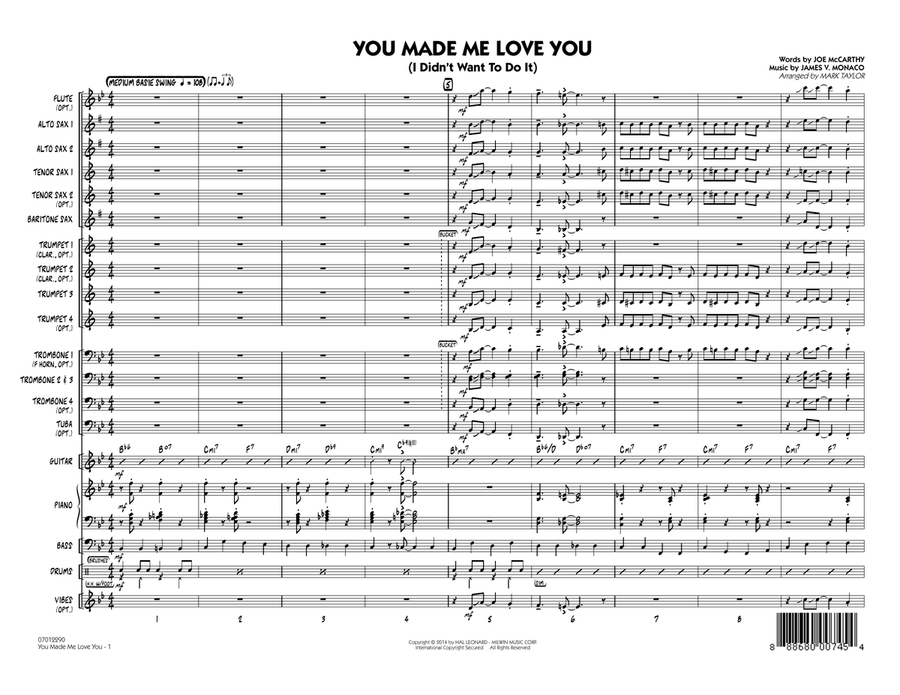 You Made Me Love You (I Didn't Want to Do It) - Conductor Score (Full Score) Jazz Ensemble scores gallery preview page 1
