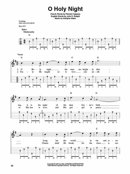 Christmas Songs for Banjo by Various Guitar Tablature - Sheet Music