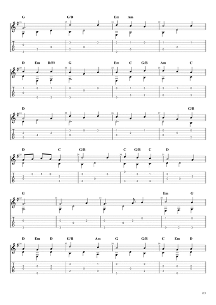 Come, Thou Long Expected Jesus (Solo Fingerstyle Guitar Tab) image number null