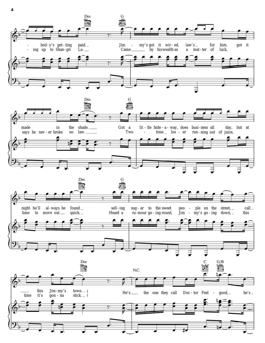Dr. Feel Good Dr. Feel Good Piano, Vocal, Guitar scores gallery preview page 4