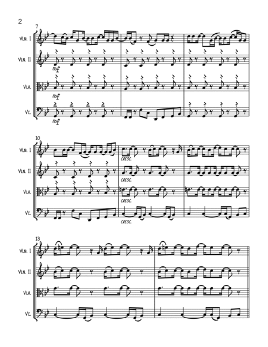 Stayin' Alive from the Motion Picture SATURDAY NIGHT FEVER String Quartet scores gallery preview page 2