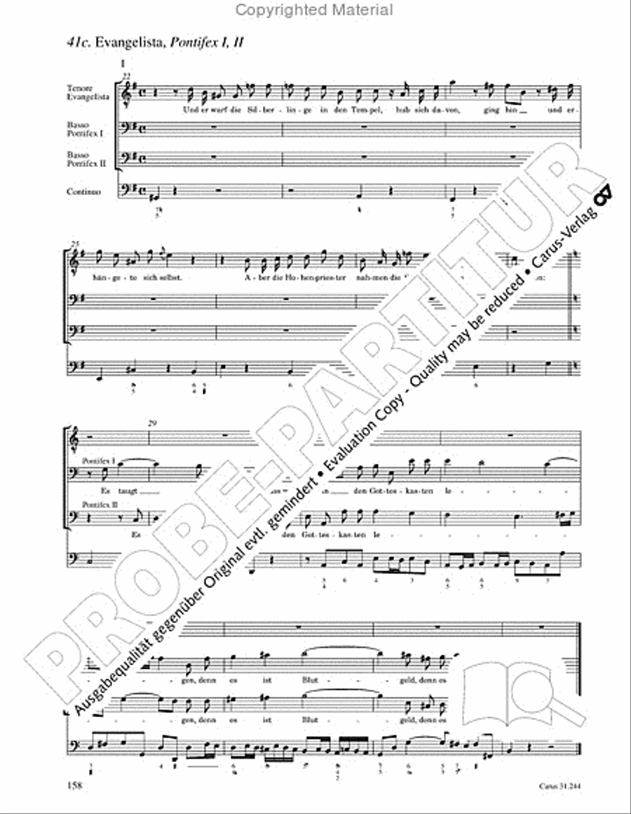 St. Matthew Passion (Matthaus-Passion) 4-Part scores gallery preview page 160