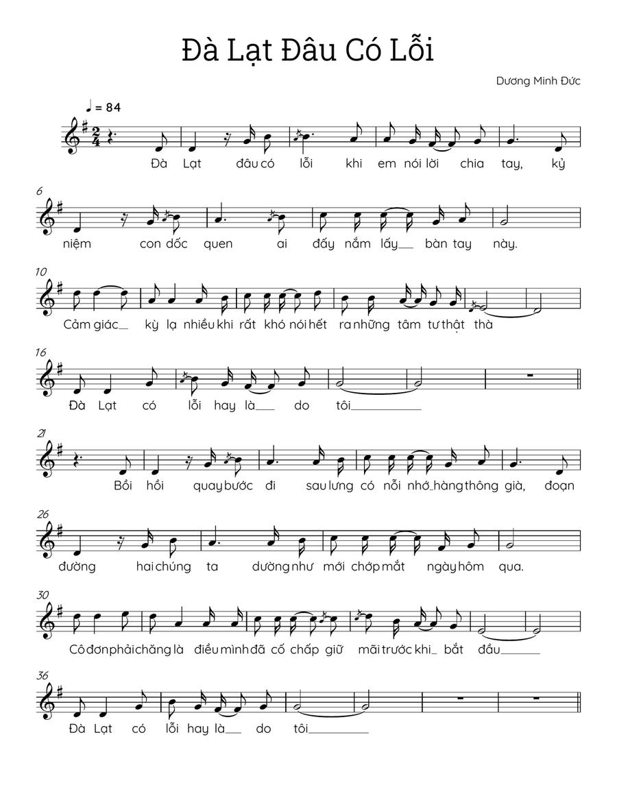 Đà Lạt Đâu Có Lỗi Piano scores gallery preview page 1