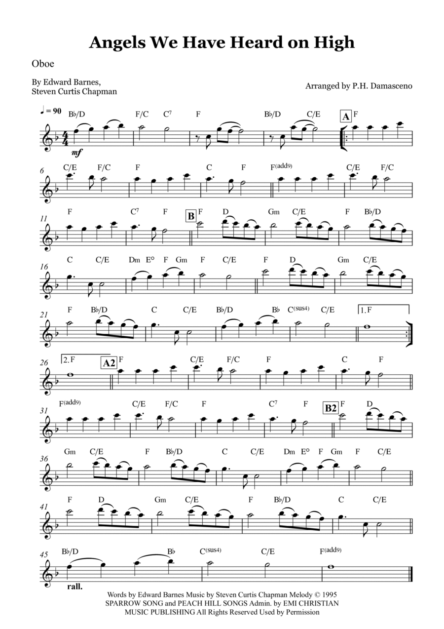 Angels We Have Heard On High Oboe Solo scores gallery preview page 1