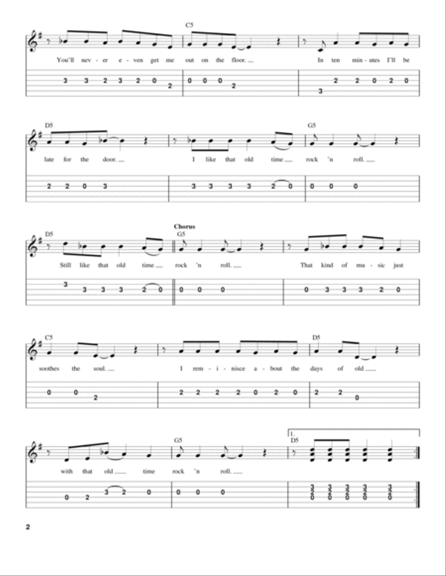 Old Time Rock & Roll Acoustic Guitar scores gallery preview page 2