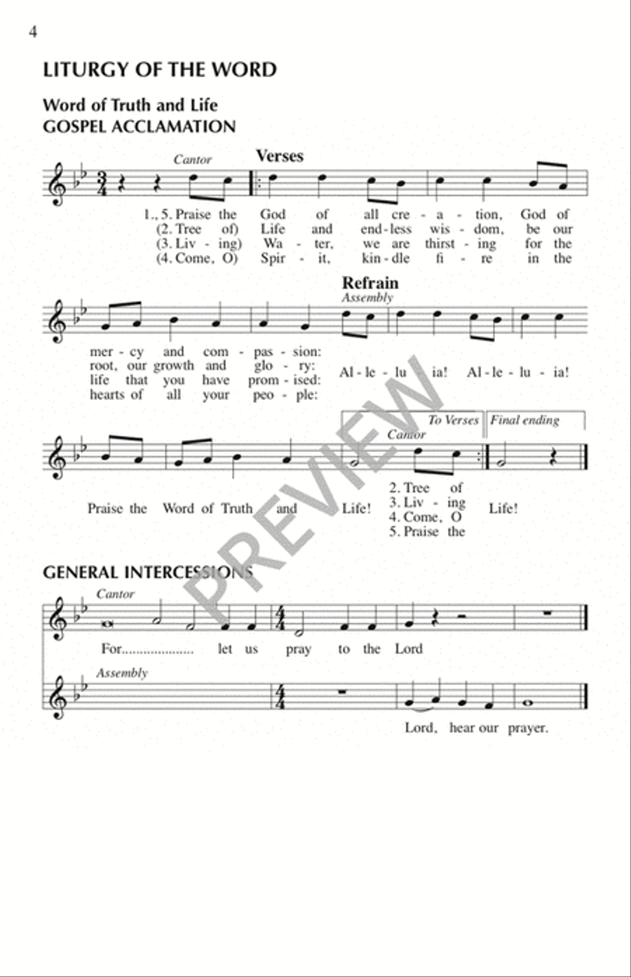 Mass of Creation - Assembly edition Unison Choir scores gallery preview page 5