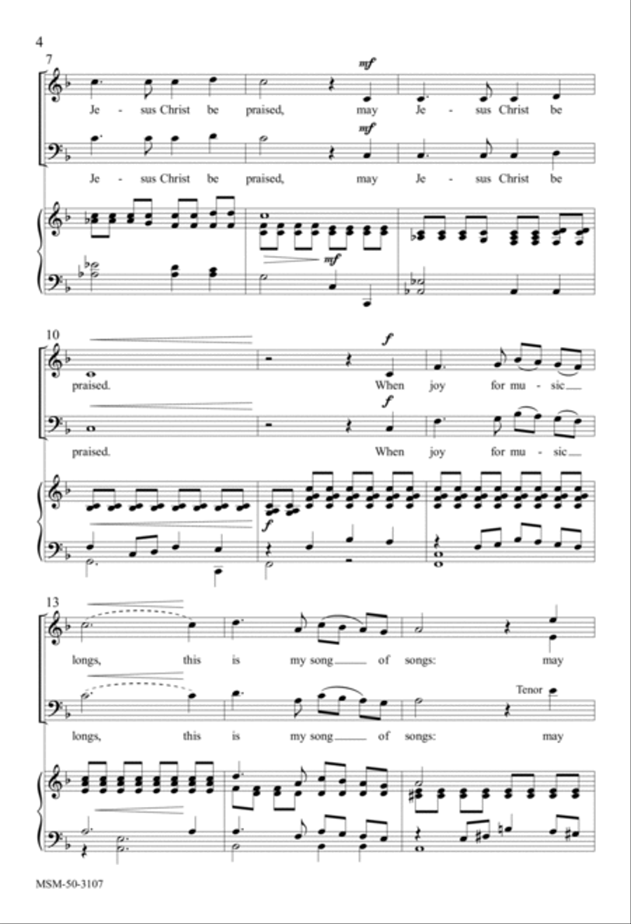 May Jesus Christ Be Praised 4-Part scores gallery preview page 4