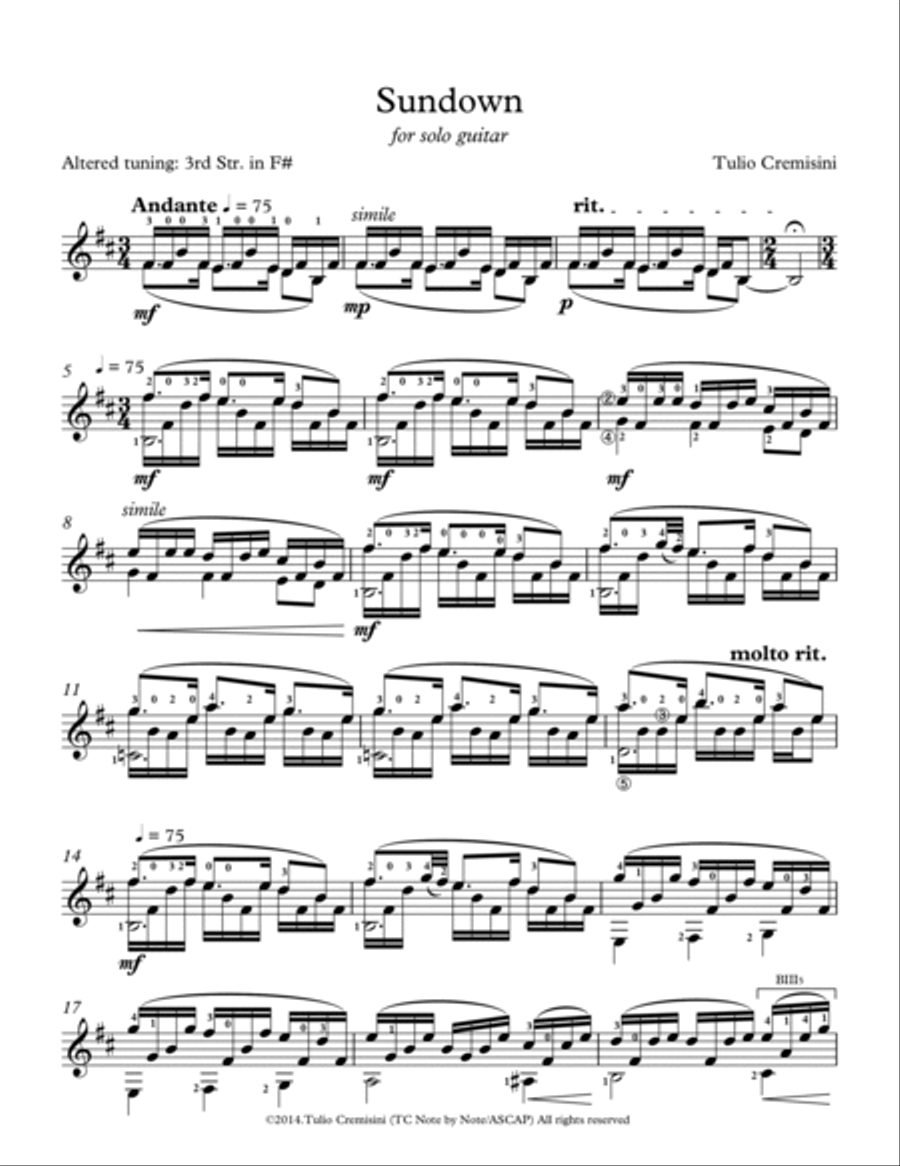 Sundown Acoustic Guitar scores gallery preview page 2