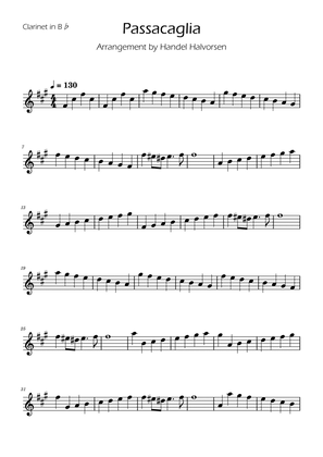 Passacaglia - Handel/Halvorsen - Easy Clarinet Solo