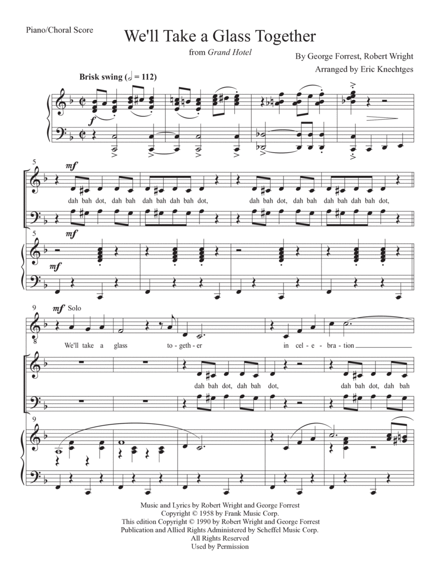 We'll Take A Glass Together 4-Part scores gallery preview page 1
