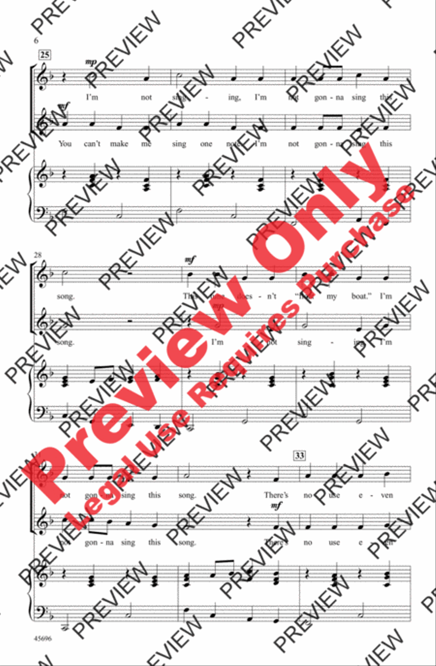I'm Not Gonna Sing This Song! 2-Part scores gallery preview page 5