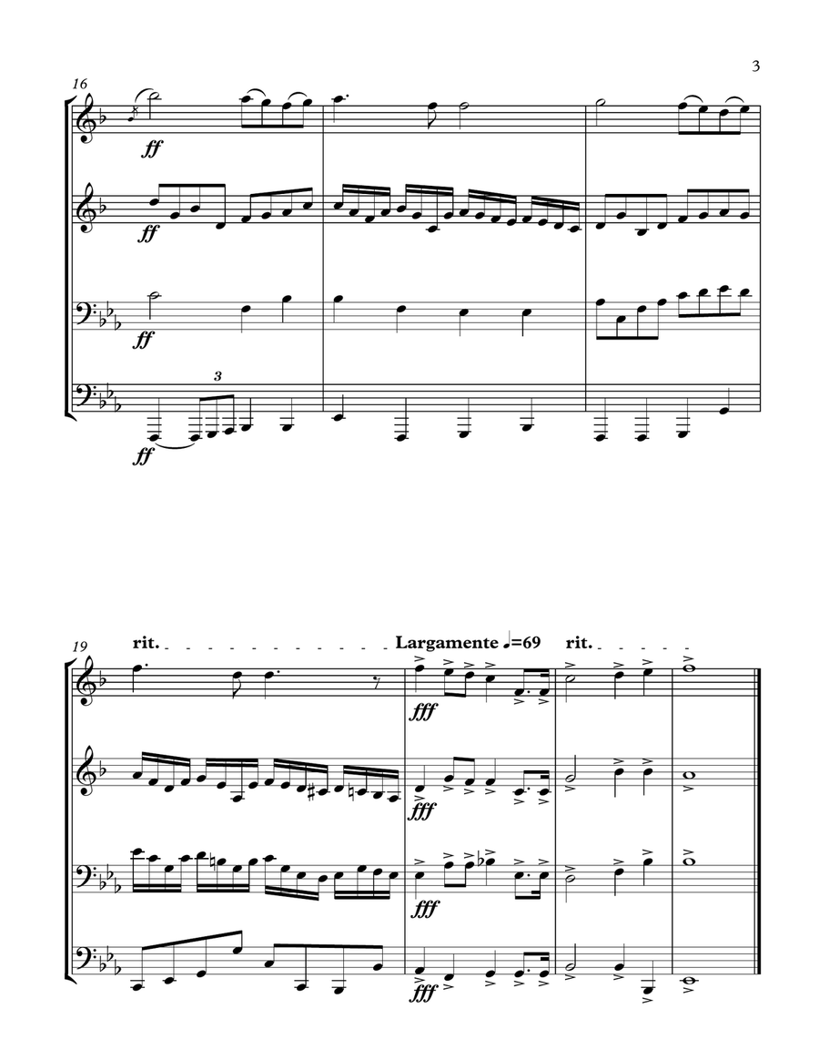 Russian National Anthem (Brass Quartet) Brass Quartet scores gallery preview page 3