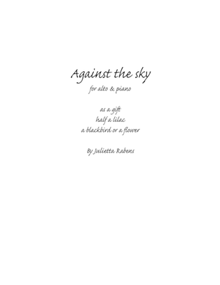 Against the Sky for alto and piano