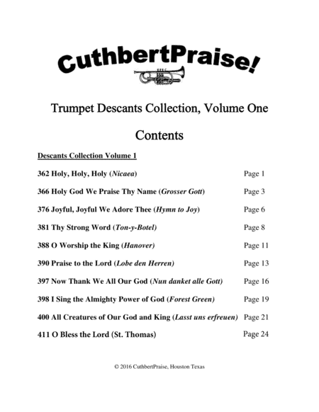 CuthbertPraise Trumpet Descants for Hymns, Vol. 1 image number null