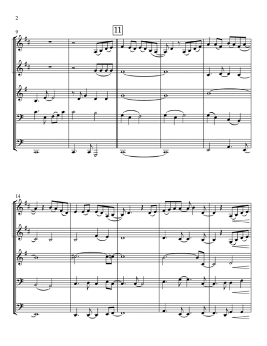 Will The Sun Ever Shine Again Brass Quintet scores gallery preview page 4
