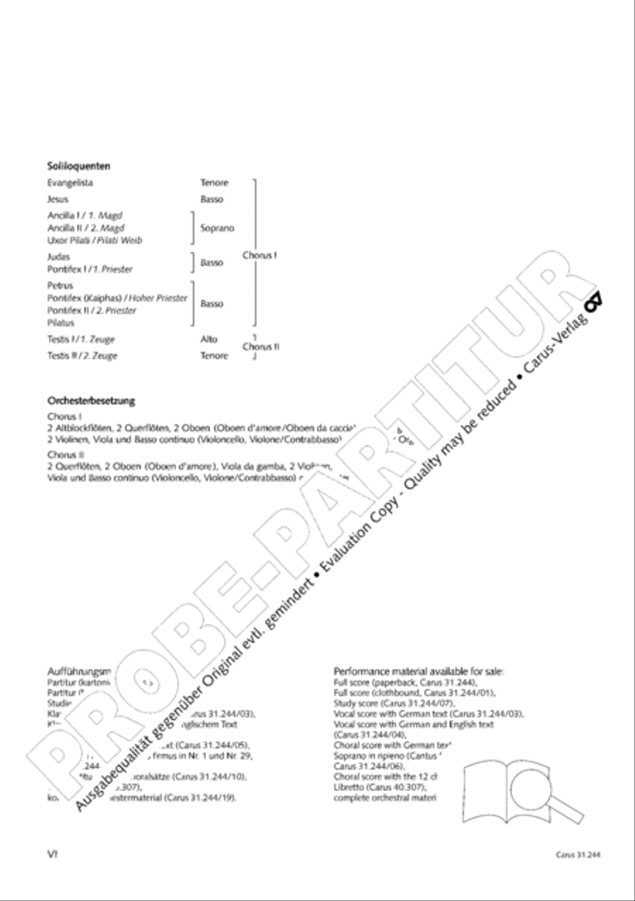 St. Matthew Passion (Matthaus-Passion) 4-Part scores gallery preview page 7