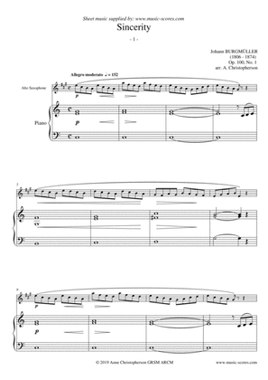 Sincerity - Burgmuller Op.100, No.1 - Alto Sax and Piano