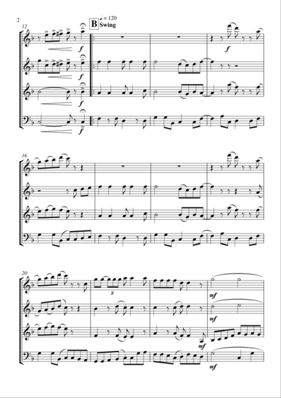 Always Look On The Bright Side Of Life Woodwind Quartet scores gallery preview page 3