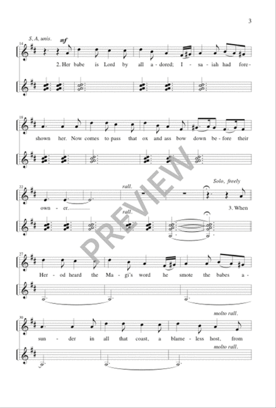 Two Neo-Gothic Carols 2-Part scores gallery preview page 2