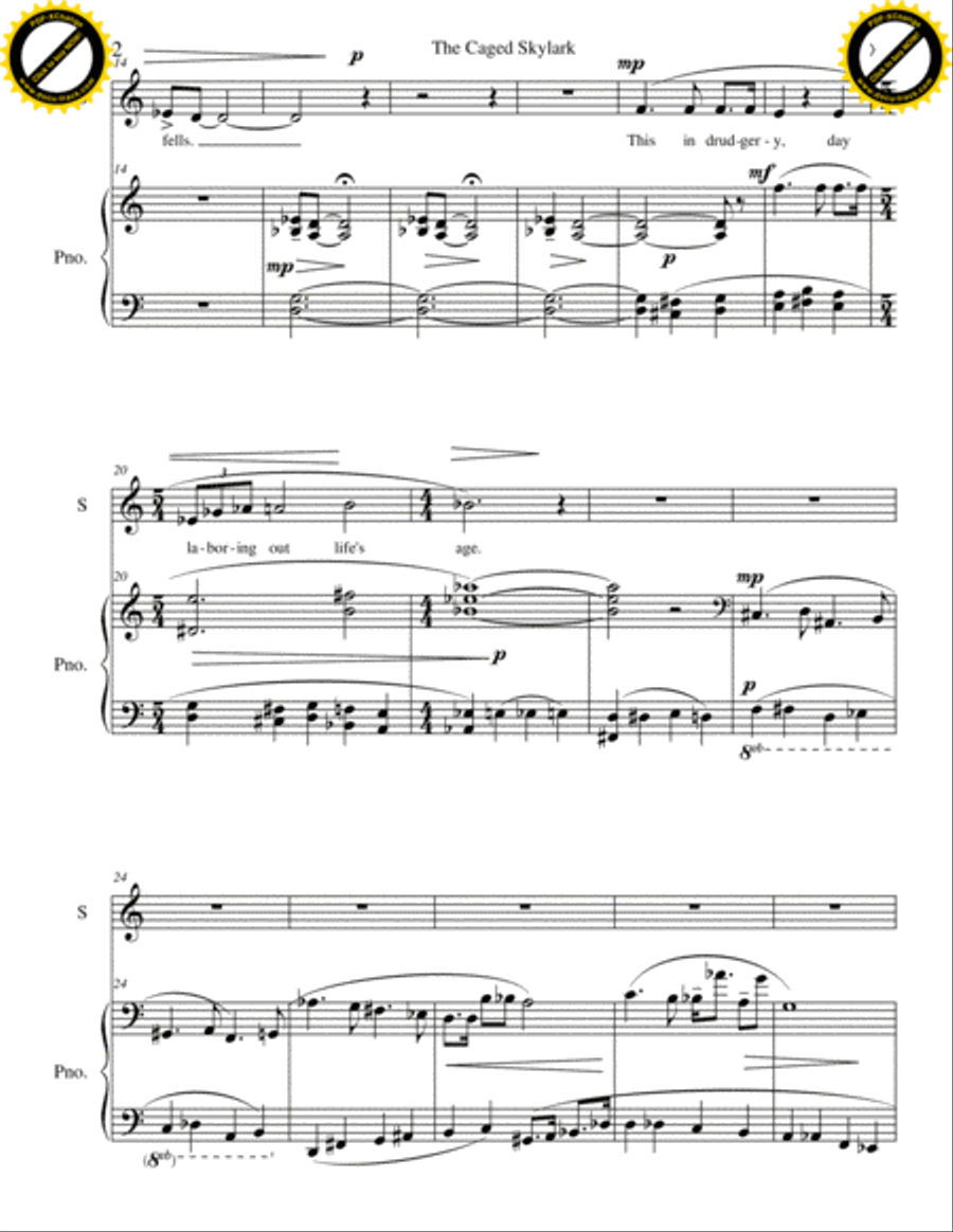 The Caged Skylark The Caged Skylark High Voice scores gallery preview page 2