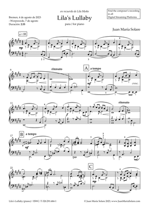 Lila's Lullaby [Piano]