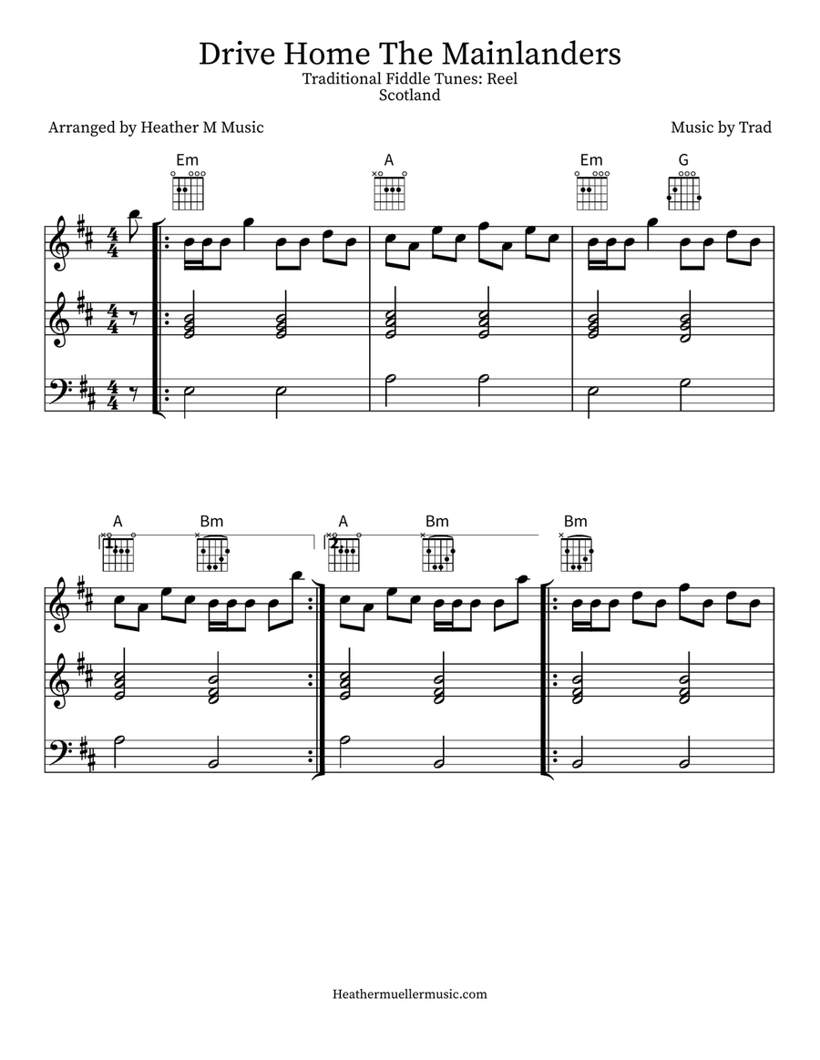Drive Home The Mainlanders Violin scores gallery preview page 1