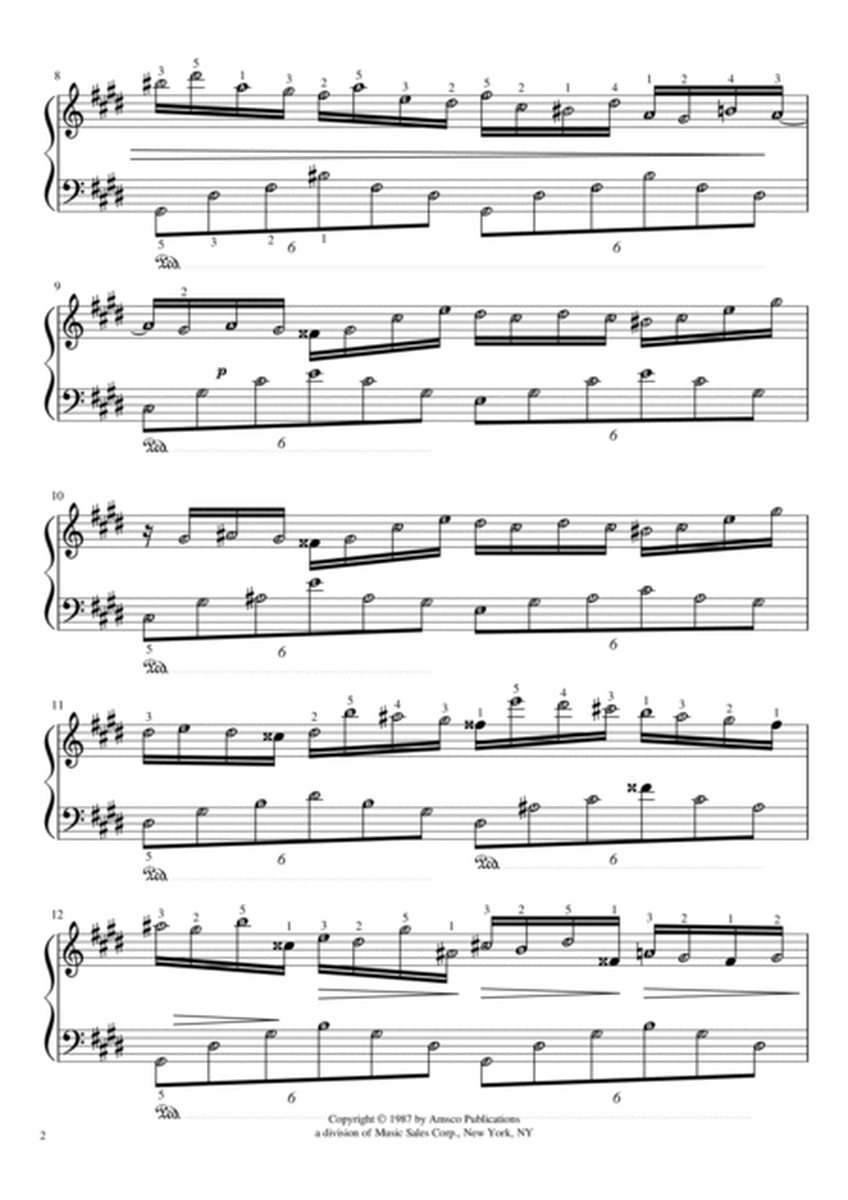 Fantasie Impromptu in C-sharp Minor ~ Piano Sheet Music with note names & finger numbers guides image number null