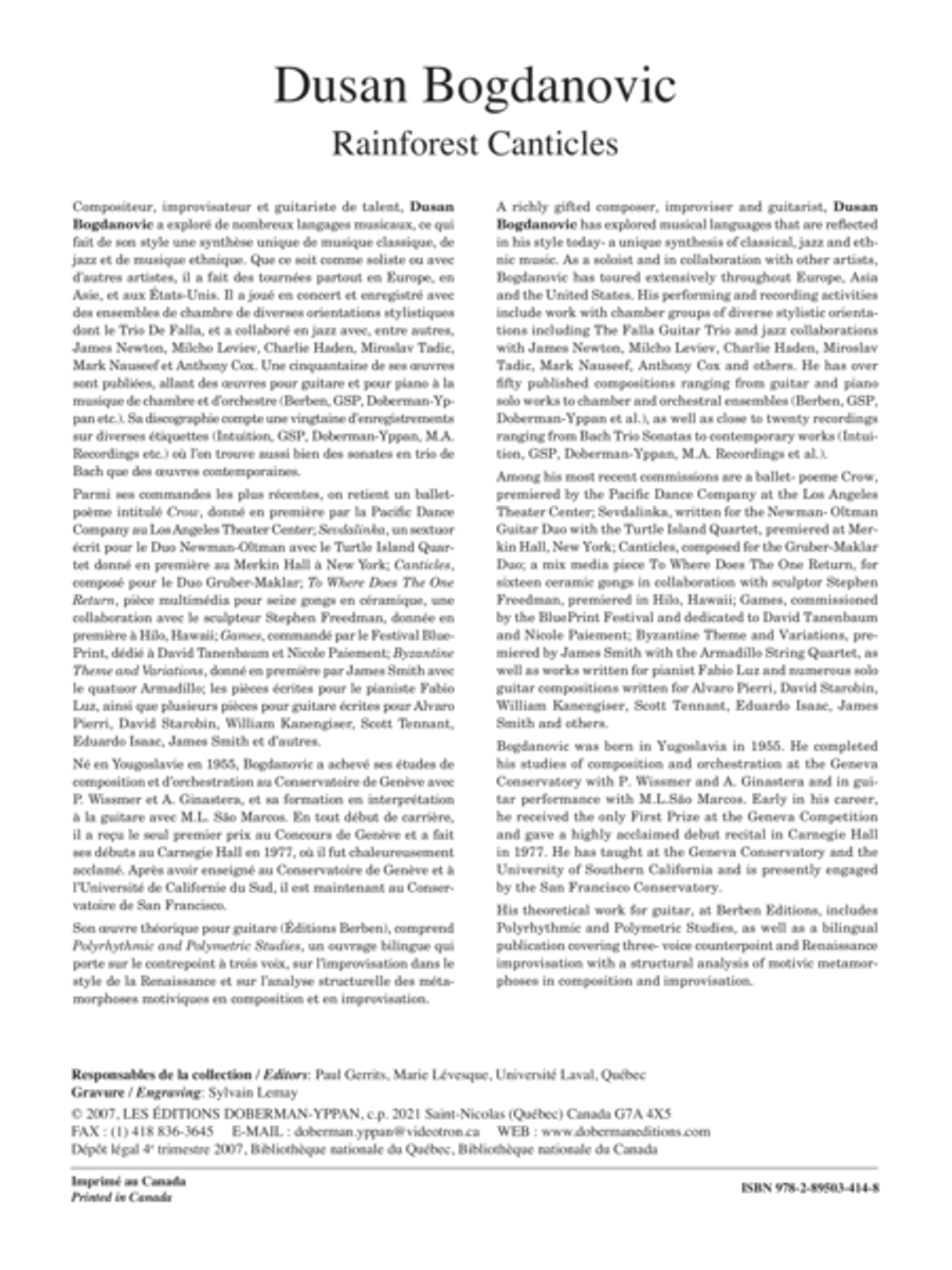 Rainforest canticles Cello scores gallery preview page 1