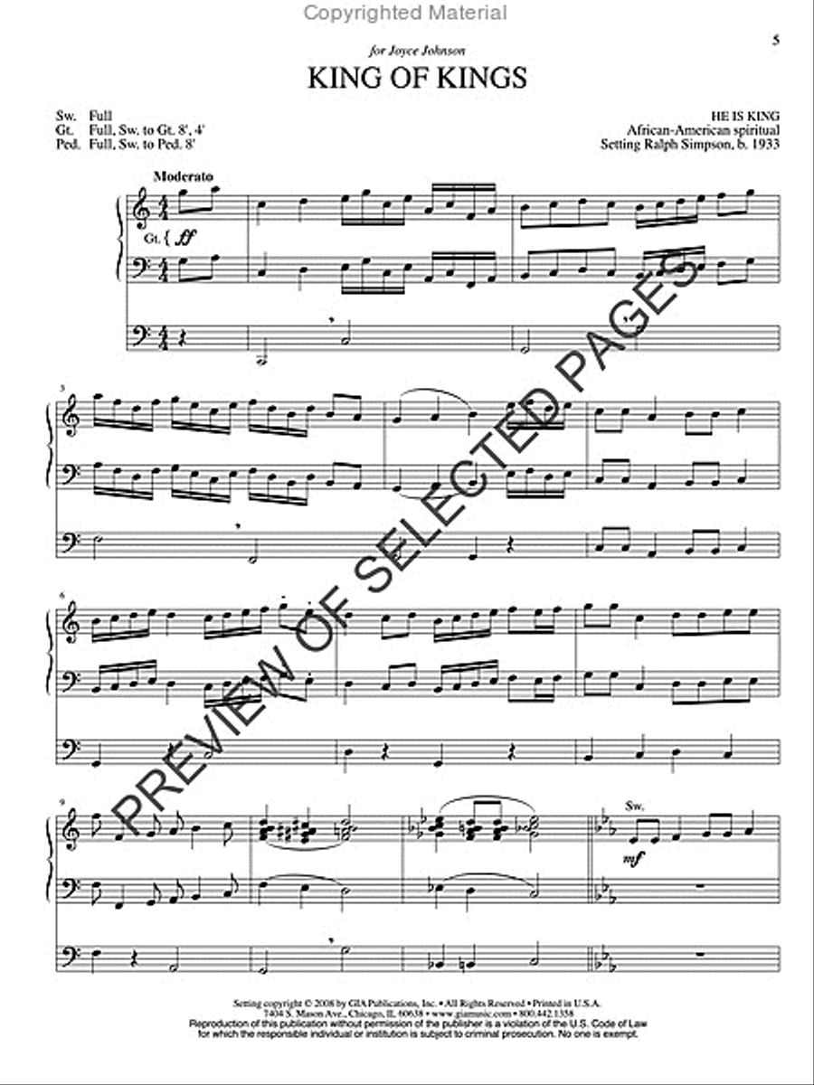 King of Kings - Volume 1 Organ scores gallery preview page 2