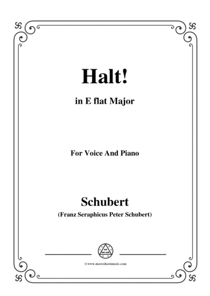 Schubert-Halt!,in E flat Major,Op.25 No.3,for Voice and Piano image number null