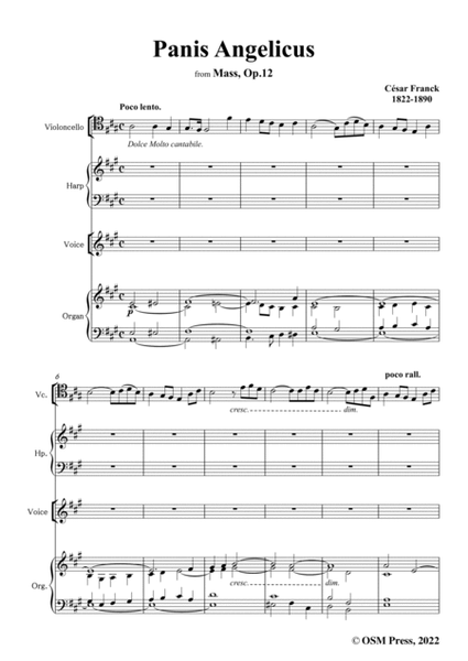 Franck-Panis Angelicus,from Mass,Op.12 No.5,in A Major,for Cello,Harp,Voice&Organ