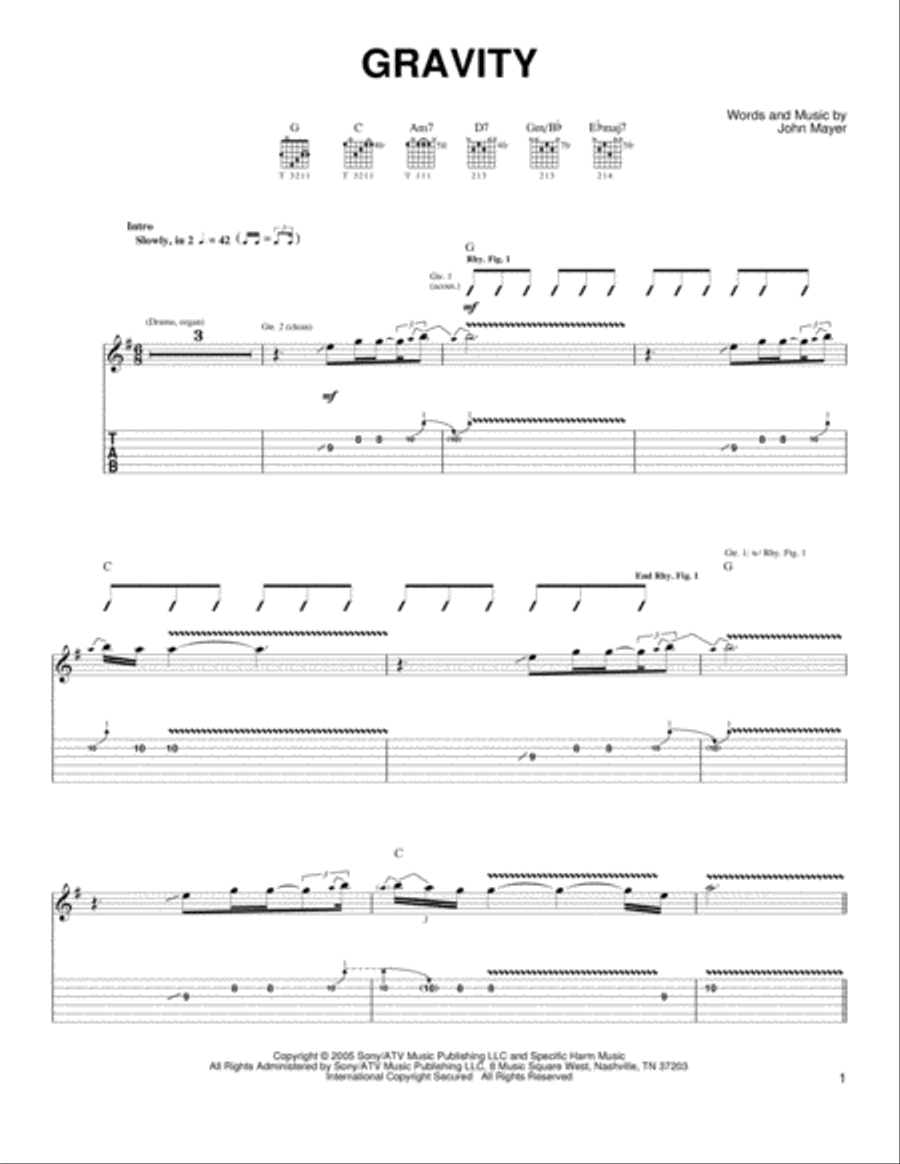 Gravity Acoustic Guitar scores gallery preview page 1