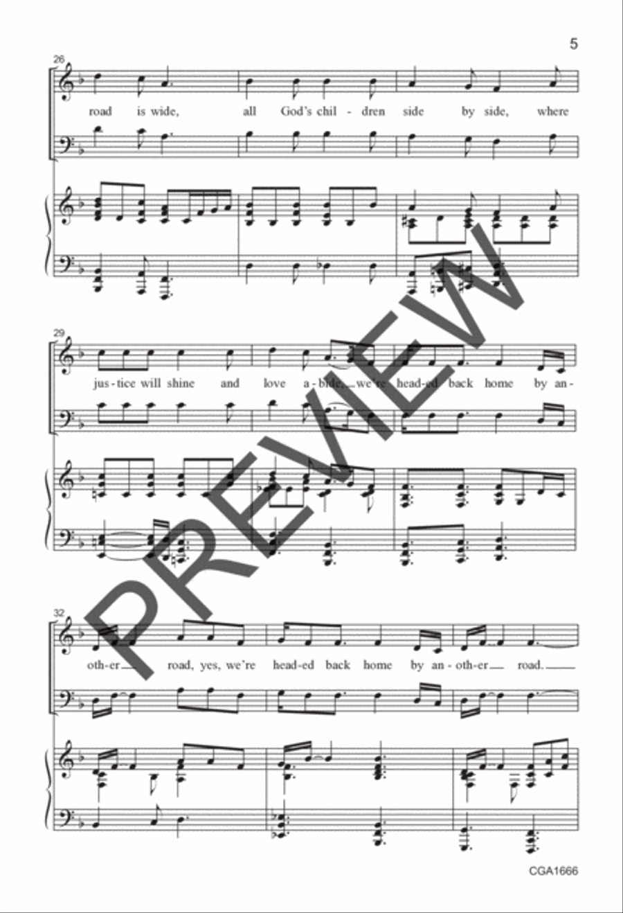 Home By Another Road (SATB) 4-Part scores gallery preview page 5
