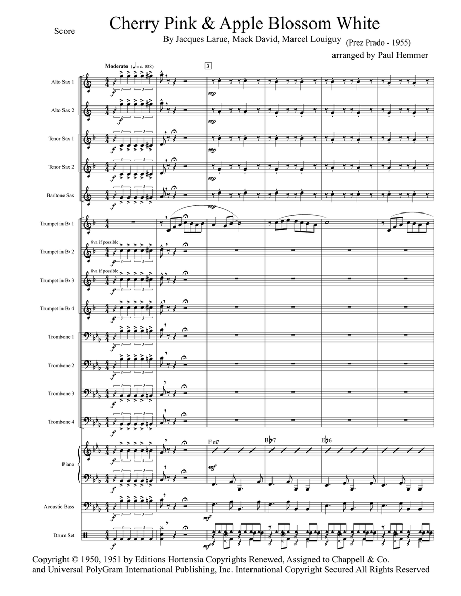 Cherry Pink And Apple Blossom White Jazz Ensemble scores gallery preview page 1