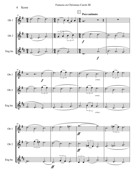 Vaughan Williams - Fantasia on Christmas Carols III for oboe trio image number null