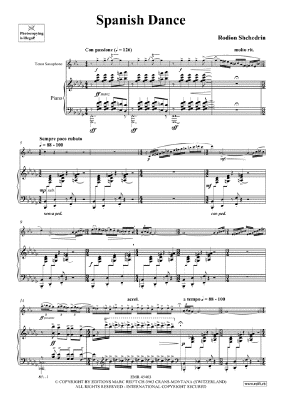 Spanish Dance Tenor Saxophone scores gallery preview page 4