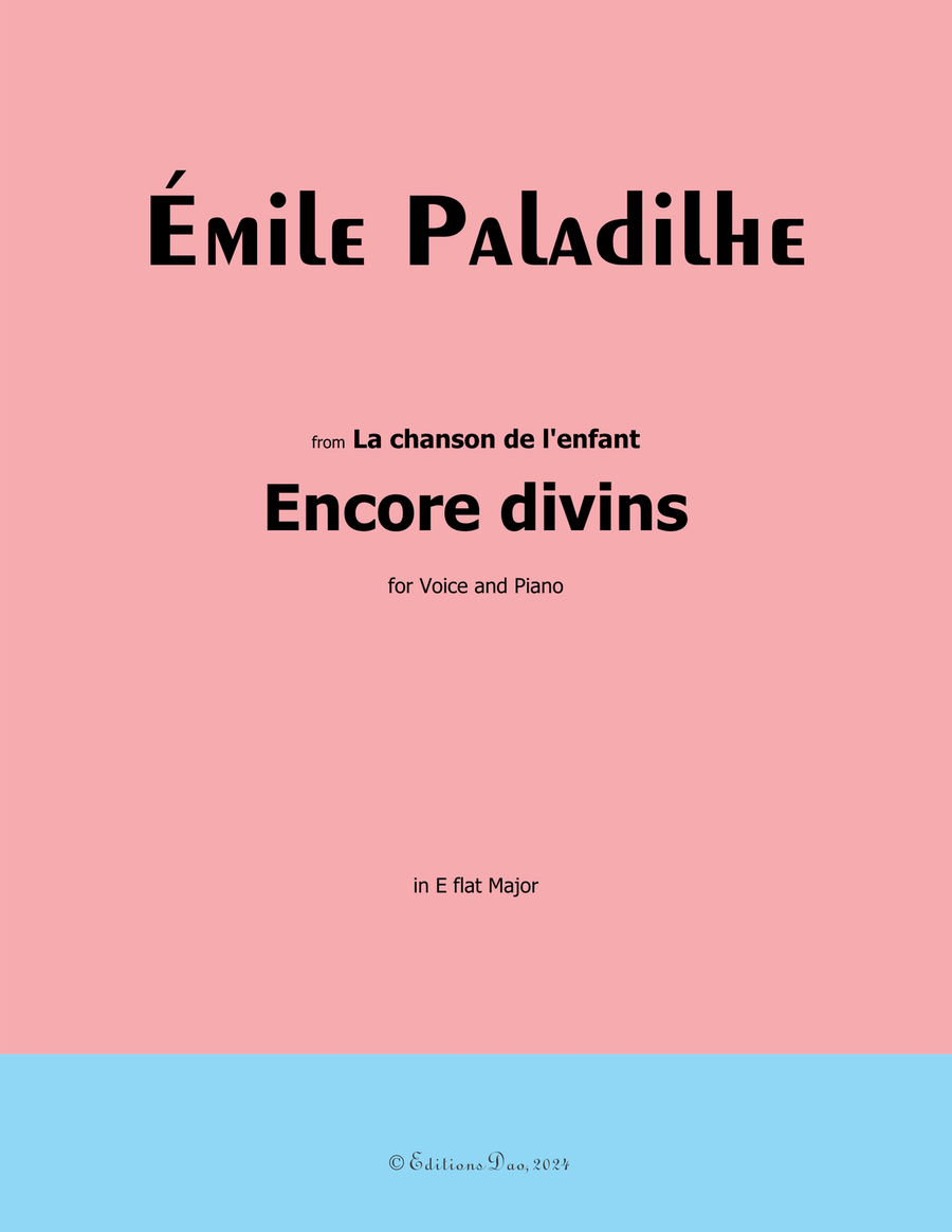 Encore divins, by Paladilhe, in E flat Major Piano, Vocal scores gallery preview page 1