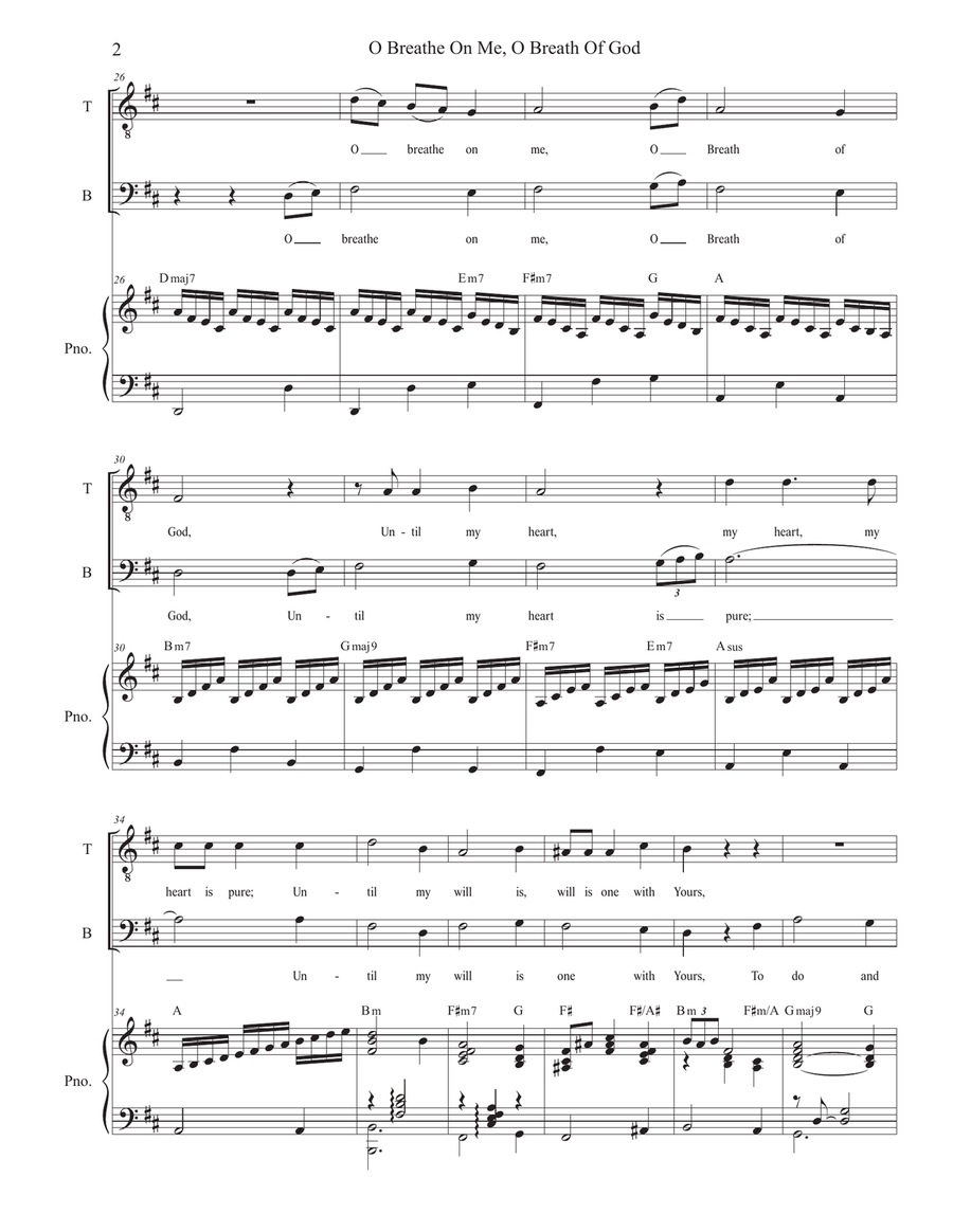 O Breathe On Me, O Breath Of God (Duet for Tenor and Bass solo) Bass Voice scores gallery preview page 2