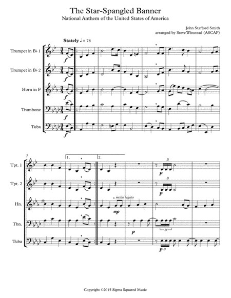 The Star-Spangled Banner for Brass Quintet image number null