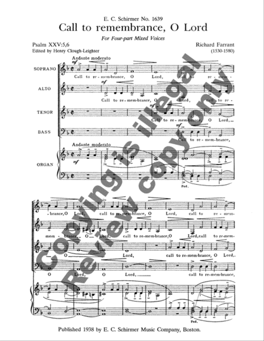 Call to Remembrance, O Lord 4-Part scores gallery preview page 5