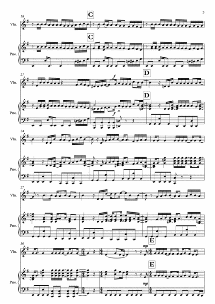 The Greatest Show Violin Solo scores gallery preview page 3