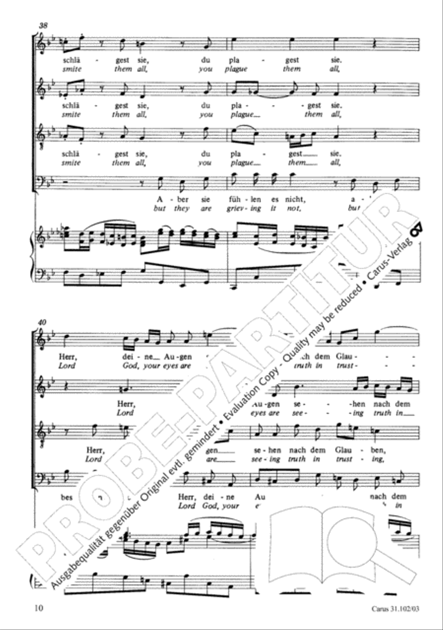 Lord God, your eyes are seeing truth in trusting (Herr, deine Augen sehen nach dem Glauben) ATB scores gallery preview page 11