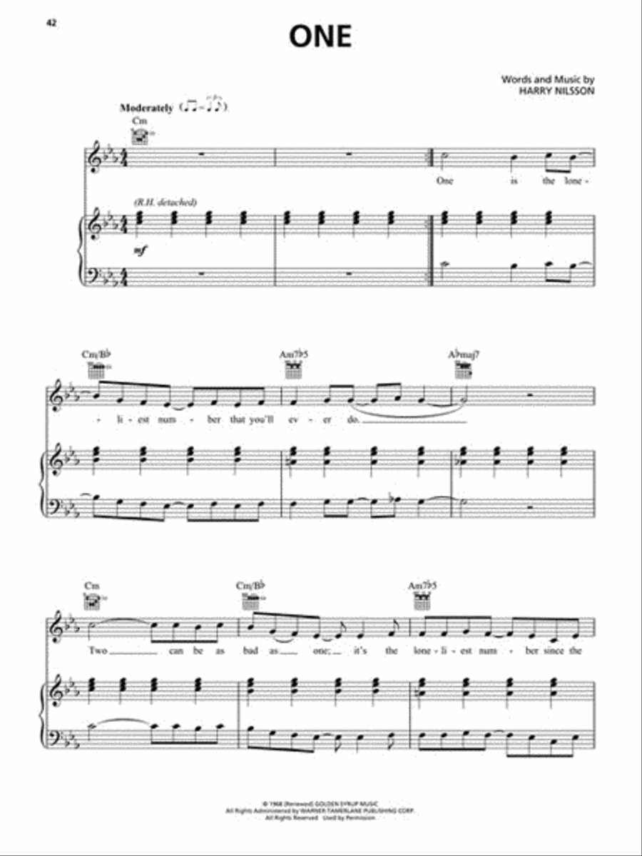 Best of Harry Nilsson Piano, Vocal, Guitar scores gallery preview page 4
