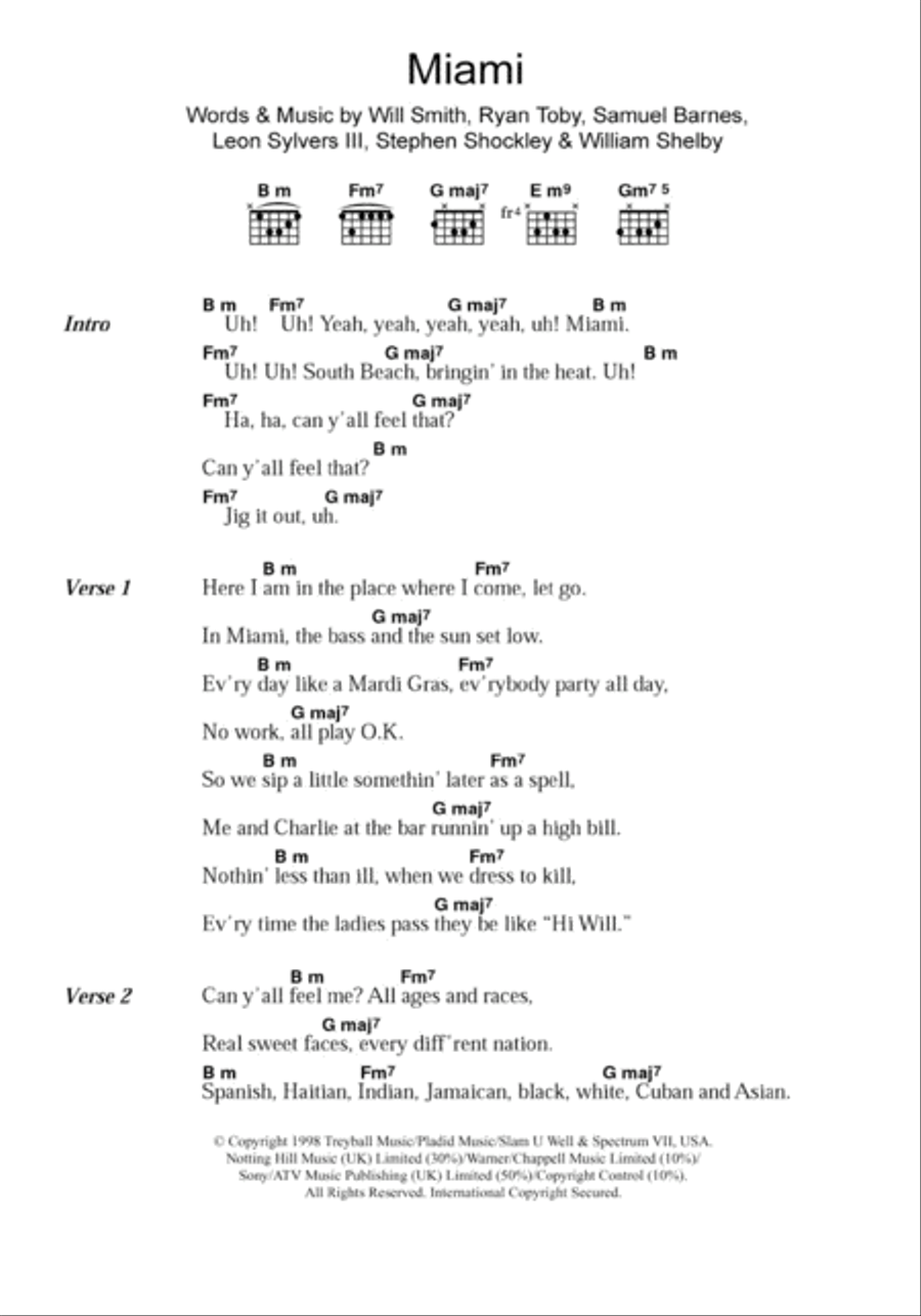 Miami Miami Acoustic Guitar scores gallery preview page 1