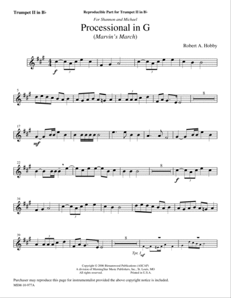 Trumpet Tunes for Organ (Downloadable Trumpet Parts) Trumpet scores gallery preview page 4
