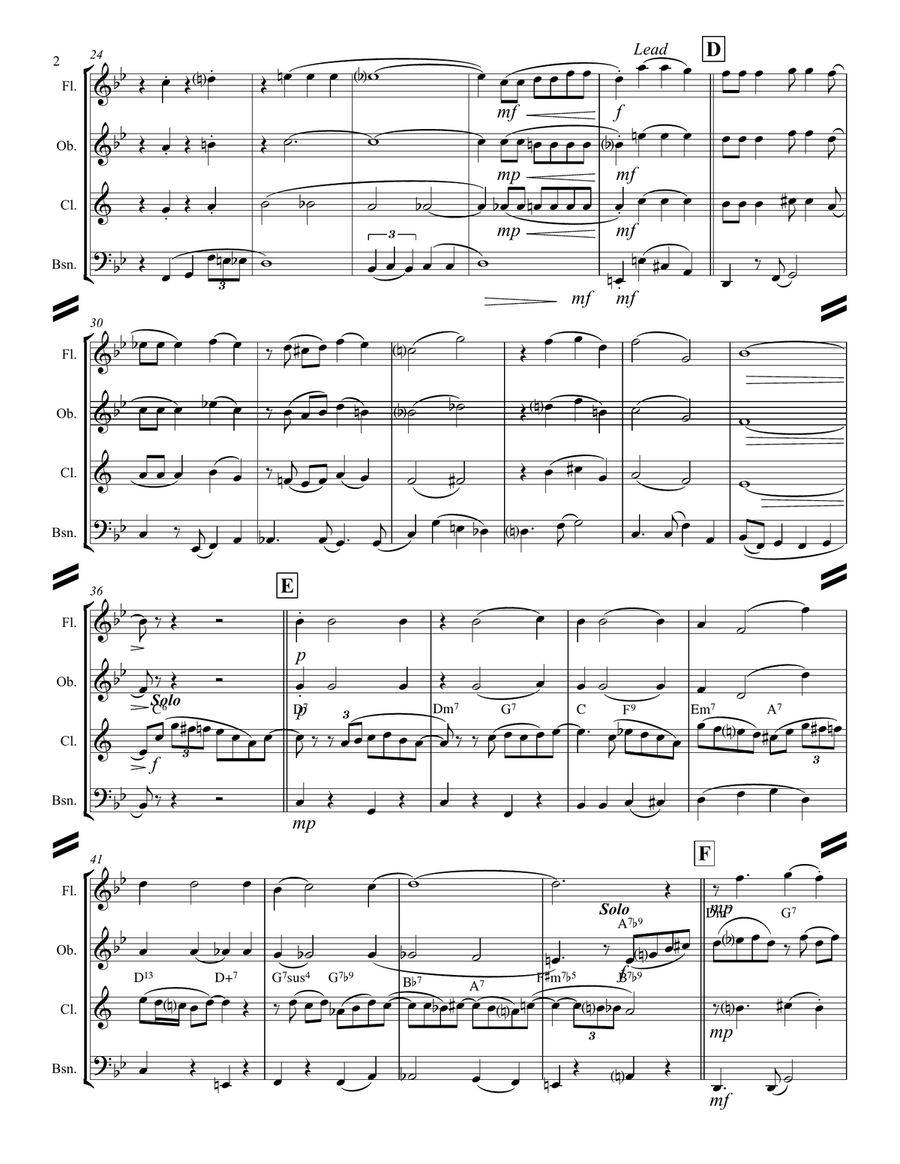 Love Is Here To Stay Woodwind Quartet scores gallery preview page 3